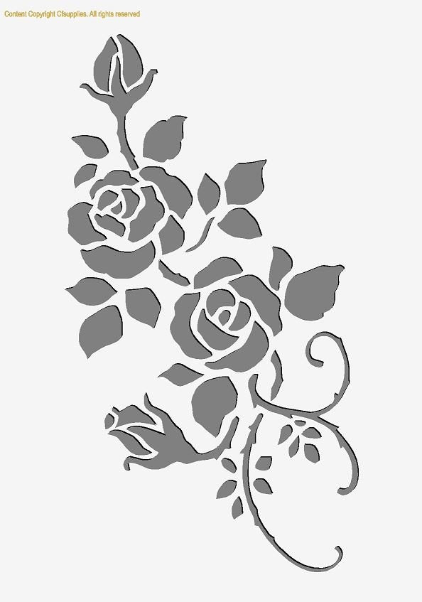 ROSES  Vintage Shabby Chic Stencil |  Reusable, Washable A5/A4/A3 sten