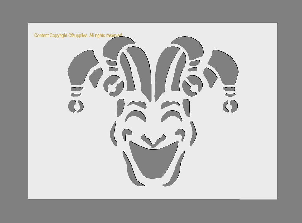 Court Jester / Clown Mylar Stencil A5/A4/A3 sizes 190 micron