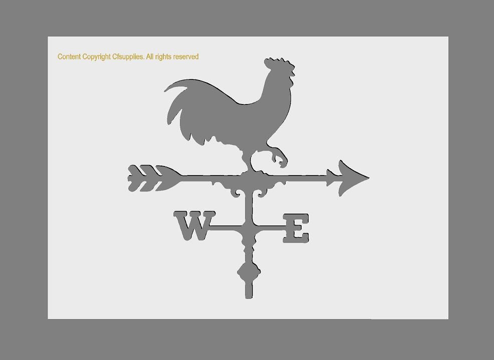 Rooster on Weathervane Mylar Stencil in A3/A4/A5 sizes 190 micron