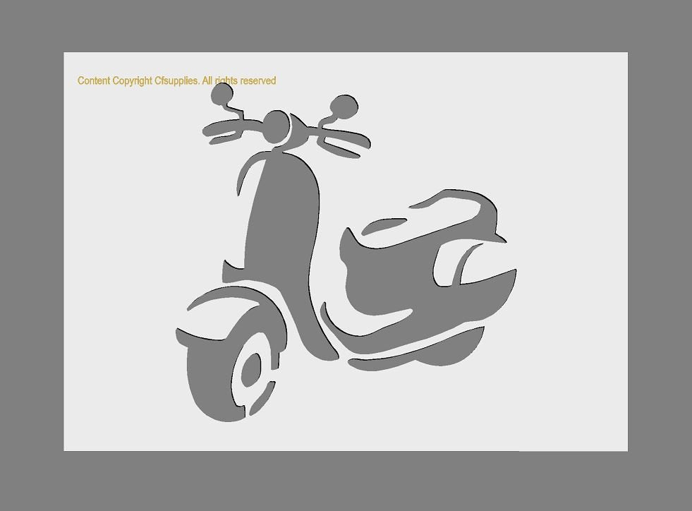 Vespa Scooter Mylar Stencil A5/A4/A3 sizes 190 micron