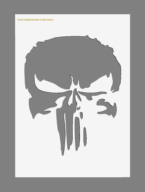 The Punisher Marvel Mylar Stencil A5/A4/A3 sizes 190 micron