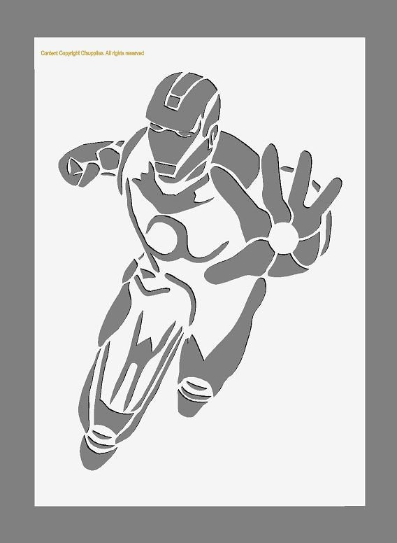 Ironman Marvel SuperheroMylar Stencil A5/A4/A3 sizes 190 micron