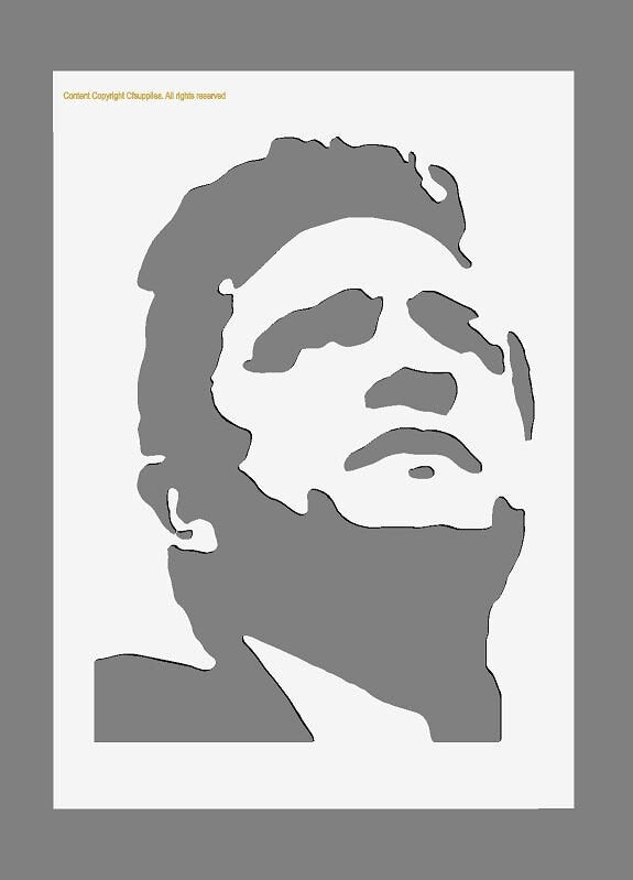 Johnny Cash Mylar Stencil A5/A4/A3 sizes 190 micron