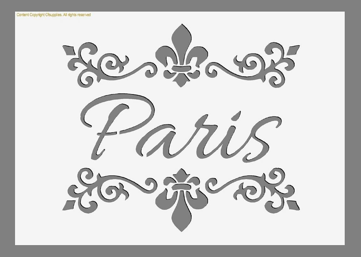 Shabby Chic Paris Stencil, A3 & A4 reusable (32)Painting Airbrush Deco