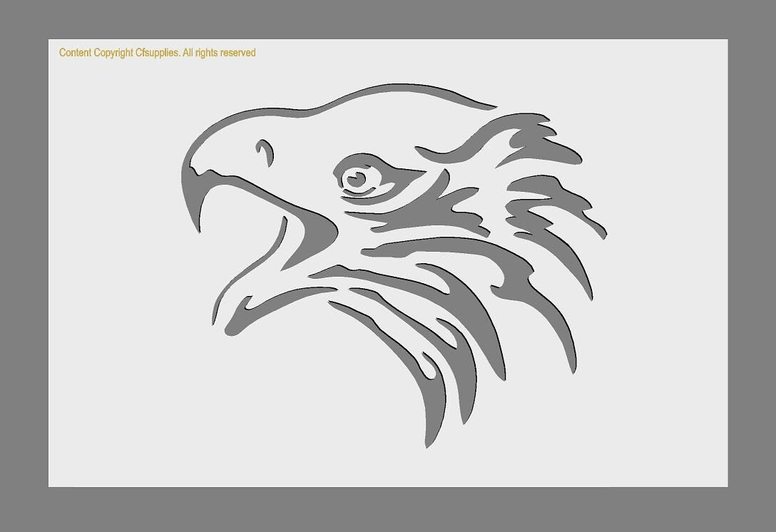 Eagle Head Mylar Stencil in A3/A4/A5 sizes 190 micron re-usable