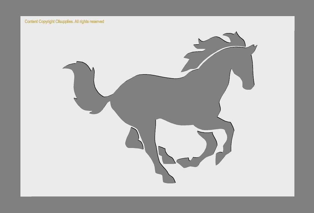 Galloping Horse Mylar Stencil A3/A4/A5 sizes Tough 190 micron Re-use