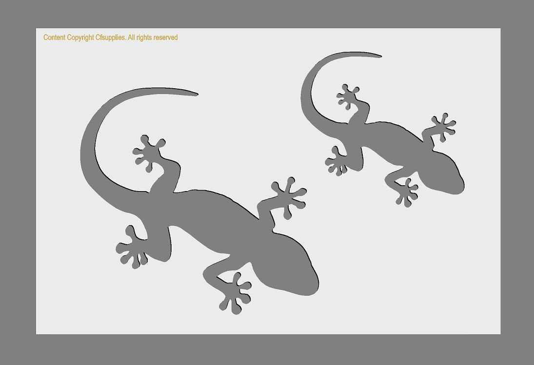 Gecko Lizards Mylar Stencil A3/A4/A5 sizes Tough 190 micron Reusable