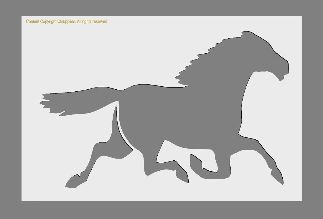 Running Horse Mylar Stencil A3/A4/A5 sizes Tough 190 micron Re-use