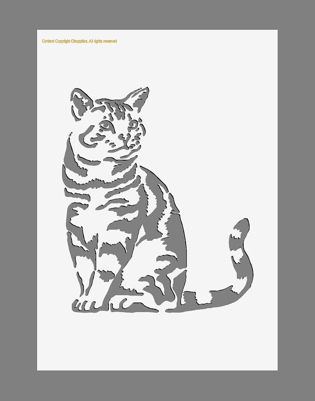 Proud Cat Mylar Stencil