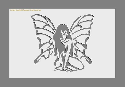 Fairy Stencil | Mylar Stencil for Walls, Fabrics, Furniture, Nurseries, Bedrooms, Reusable, Washable A5/A4/A3 Stencil Sizes 190 micron