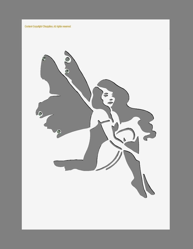 Fairy Stencil | Mylar Stencil for Walls, Fabrics, Furniture, Nurseries