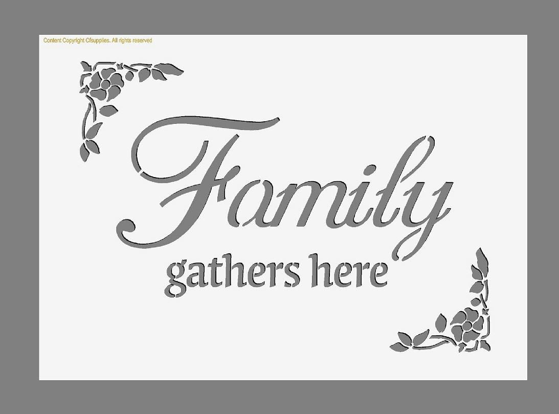 Family Gathers Shabby Chic Mylar Stencil A5/A4/A3 stencil (178)