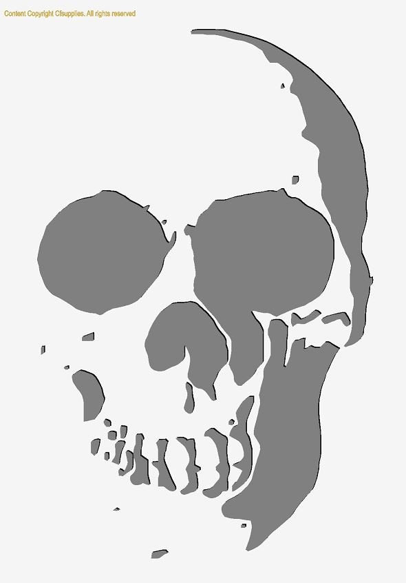 Skull Mylar Stencil A5/A4/A3 sizes 190 micron