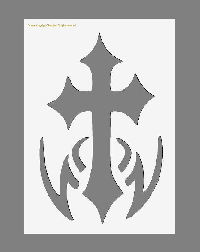 Gothic Cross Mylar Stencil A5/A4/A3 sizes 190 micron