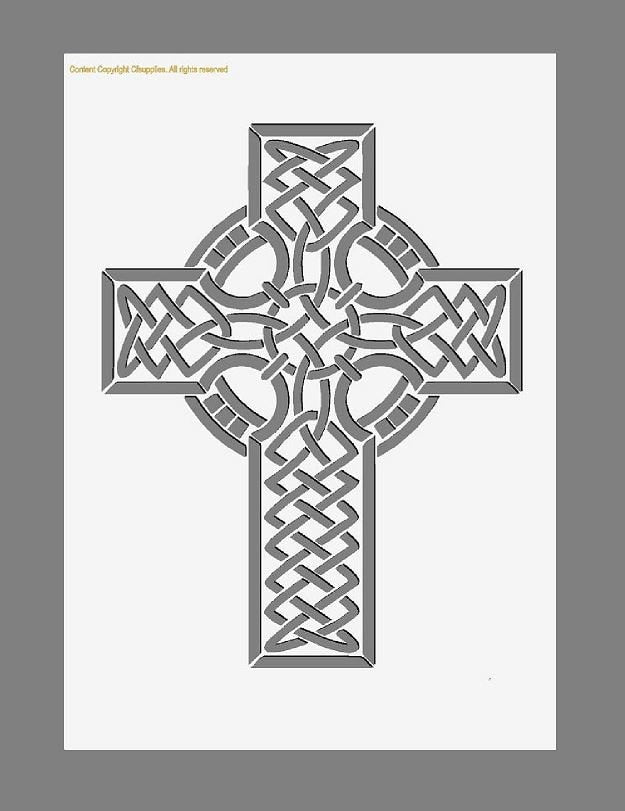 CELTIC CROSS Mylar Stencil A5/A4/A3 190 micron