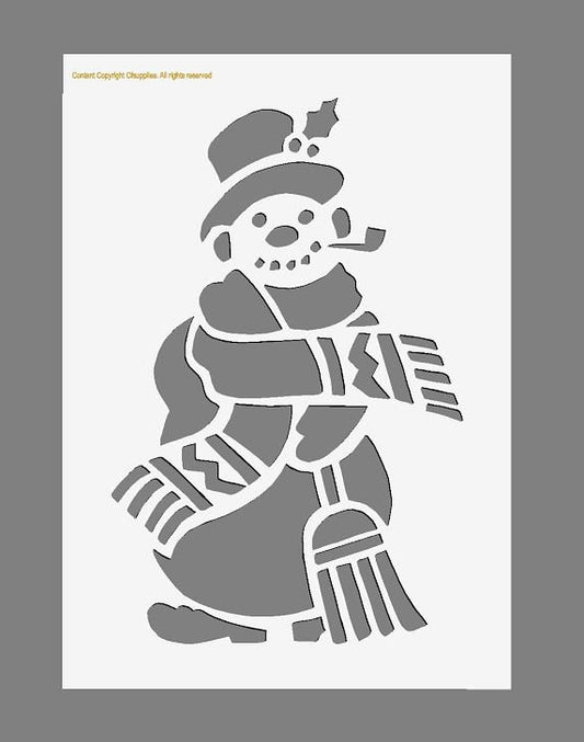 Mylar Stencils | Christmas Snowman |  A3/A4/A5 sheet sizes | Thick 190 micron | reuse Painting Airbrush Decor