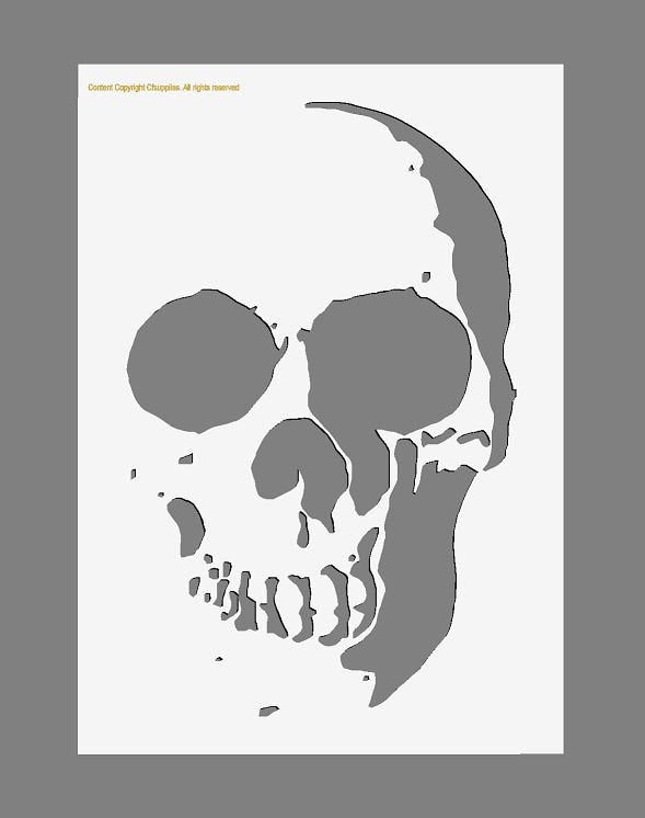 Skull Mylar Stencil A5/A4/A3 sizes 190 micron