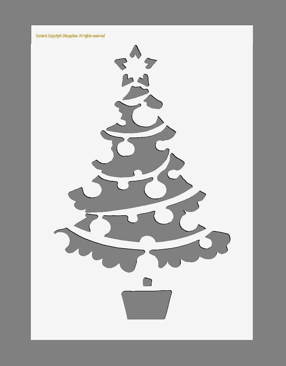 Mylar Stencils | Christmas Tree |  A3/A4/A5 sheet sizes | Thick 190 mi