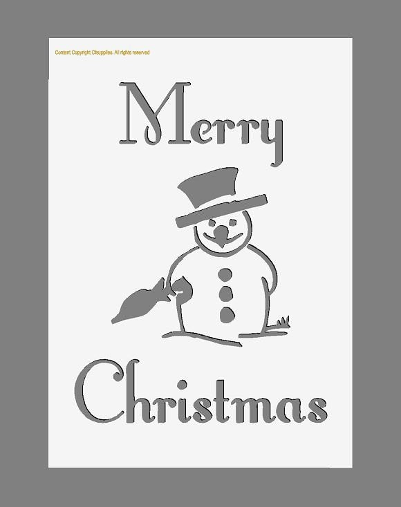 Mylar Stencils | Merry Christmas |  A3/A4/A5 sheet sizes | Thick 190 m