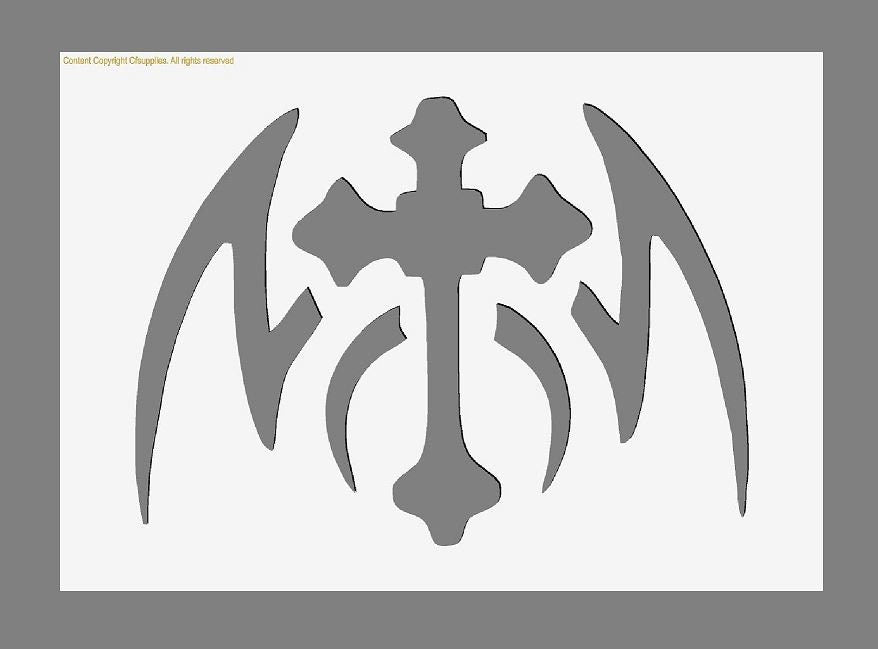 Gothic Cross Mylar Stencil A5/A4/A3 sizes 190 micron