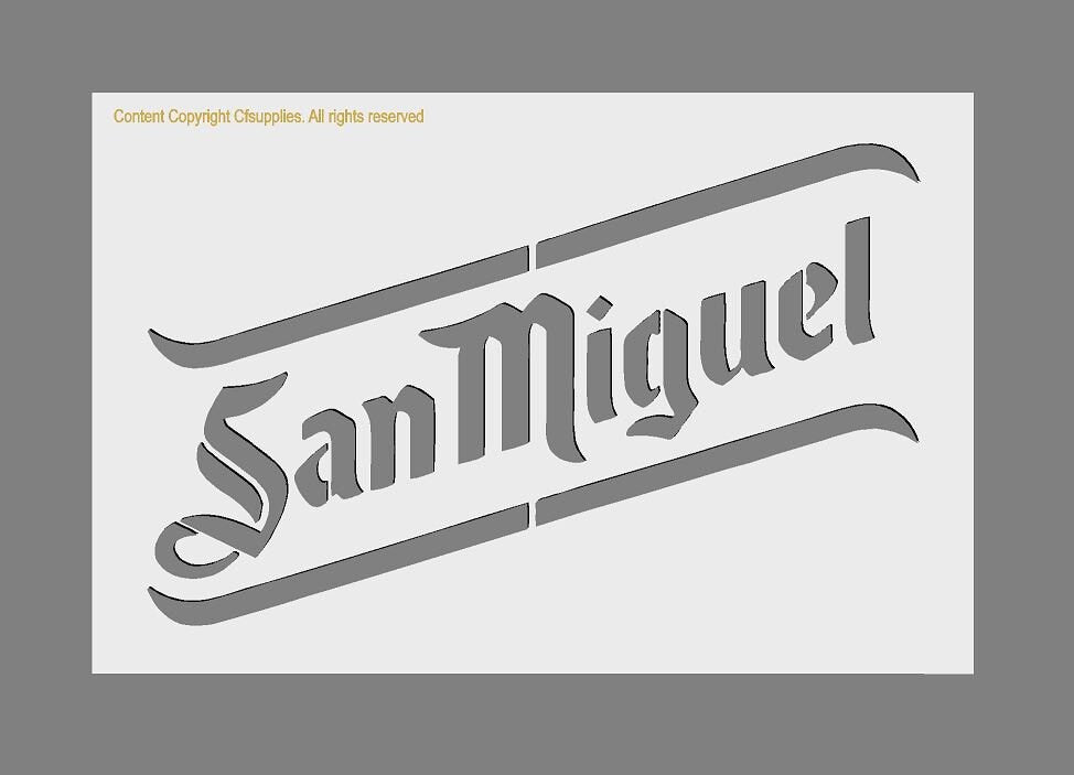 San Miguel Beer Logo Mylar Stencil A5/A4/A3 sizes 190 micron