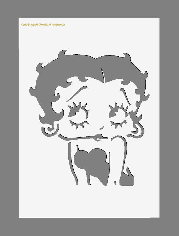 Betty Boop Mylar Stencil A5/A4/A3 sizes 190 micron