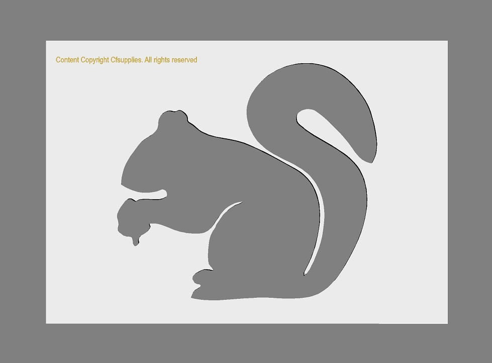 Animal 'SQUIRREL' Mylar Stencil in A3/A4/A5 sizes 190 micron reusable