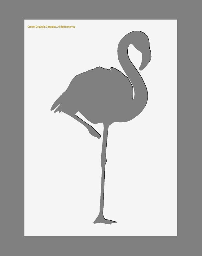 Animal  'FLAMINGO' Mylar Stencil in A3/A4/A5 sizes 190 micron Re-use (