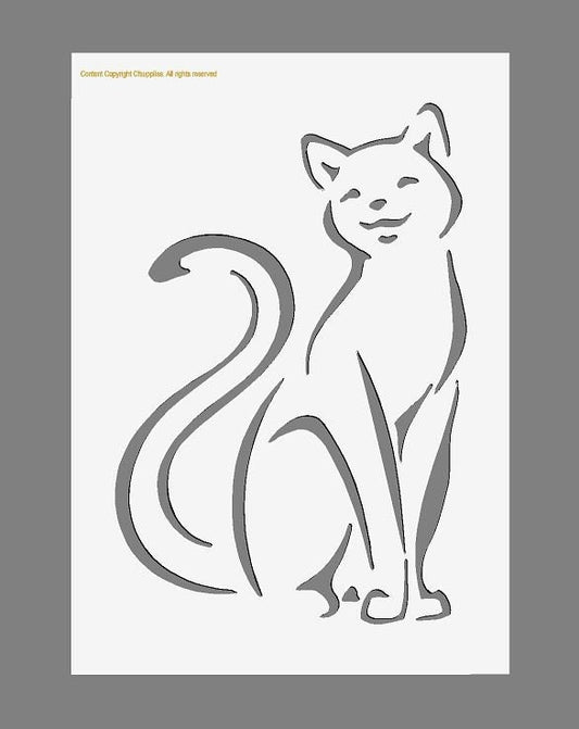 Happy Cat / Kitten Mylar Stencil