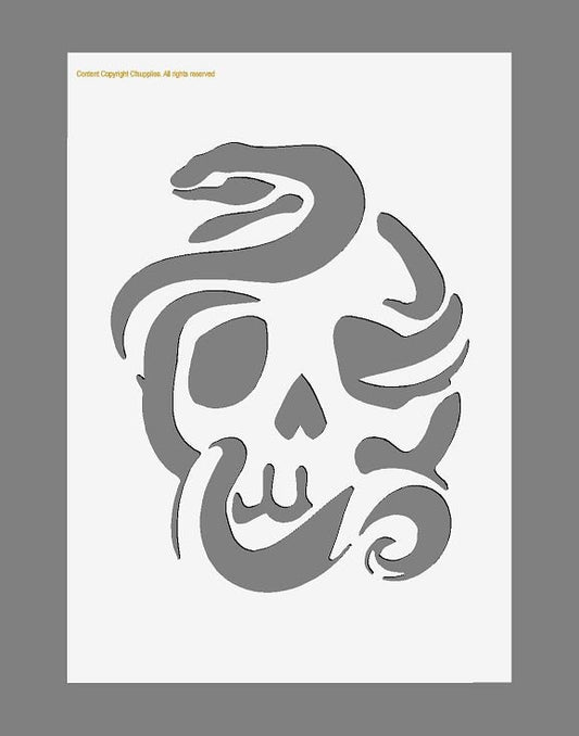 Skull and serpent  Mylar Stencil