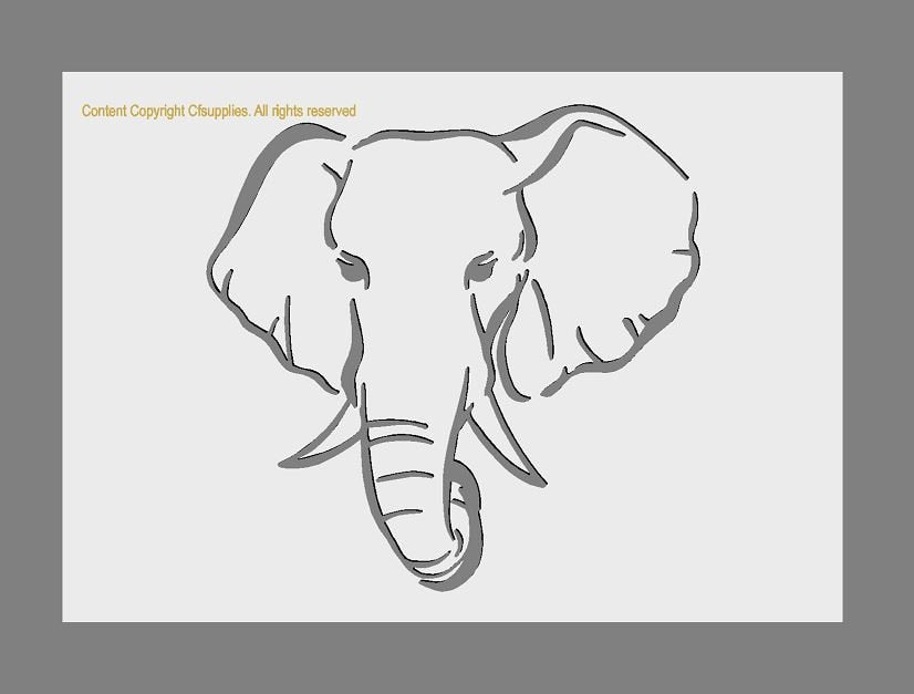 Elephant Mylar Stencil  in A3/A4/A5 sheet sizes Thicker 190 micron reusable