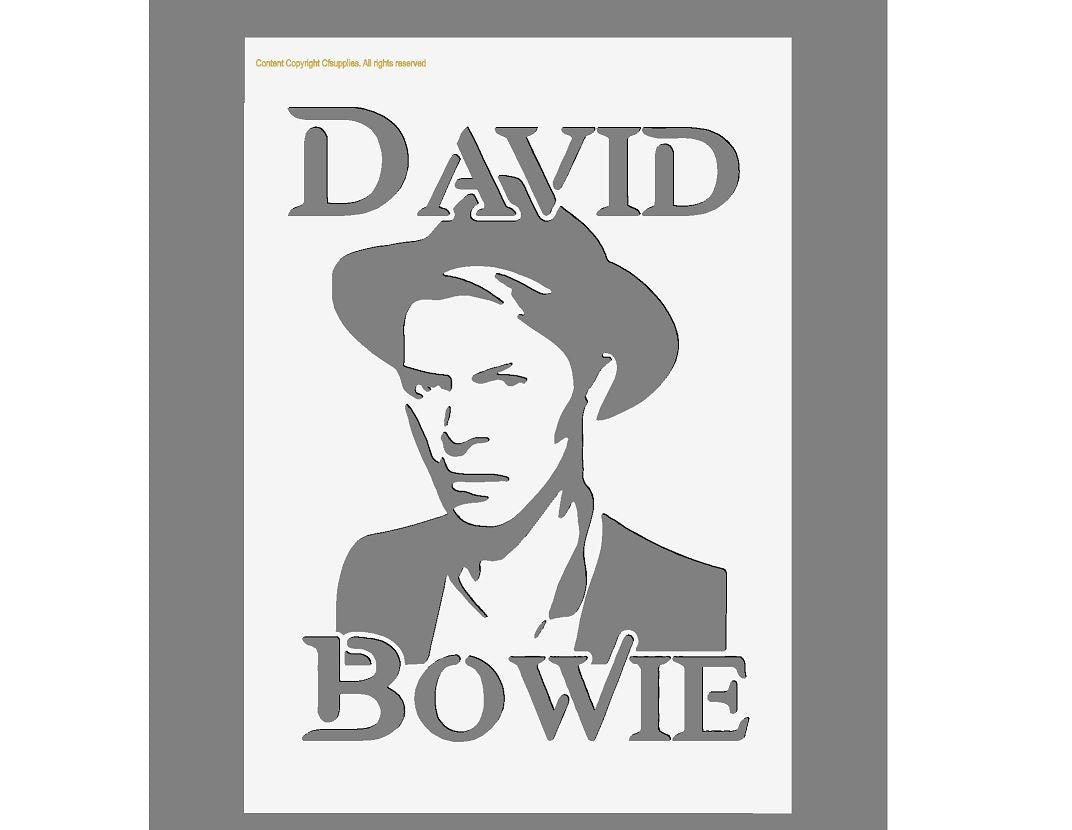 David Bowie Mylar Stencil A4/A3 sizes 190 micron with name