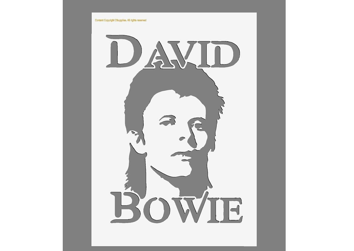 David Bowie Mylar Stencil A5/A4/A3 sizes 190 micron with name (1)