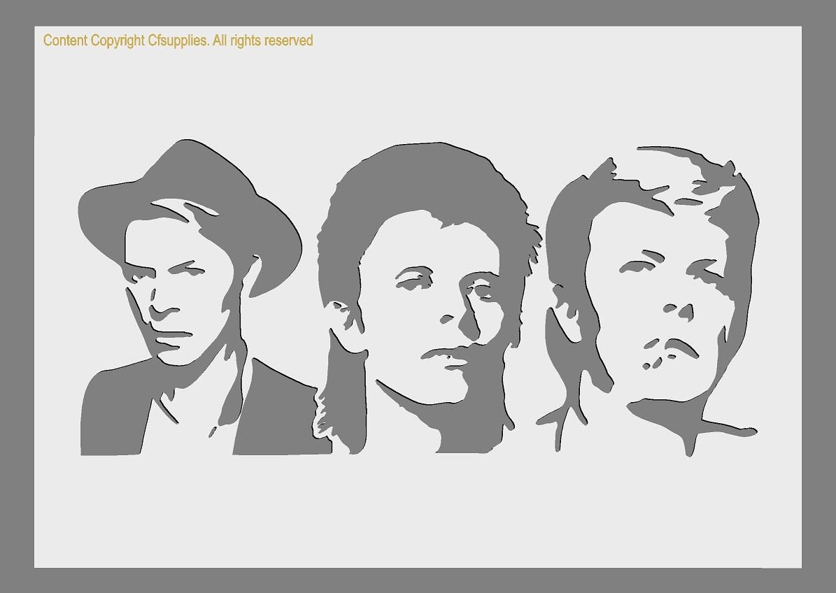 David Bowie Trilogy Mylar Stencil A4/A3 sizes 190 micron