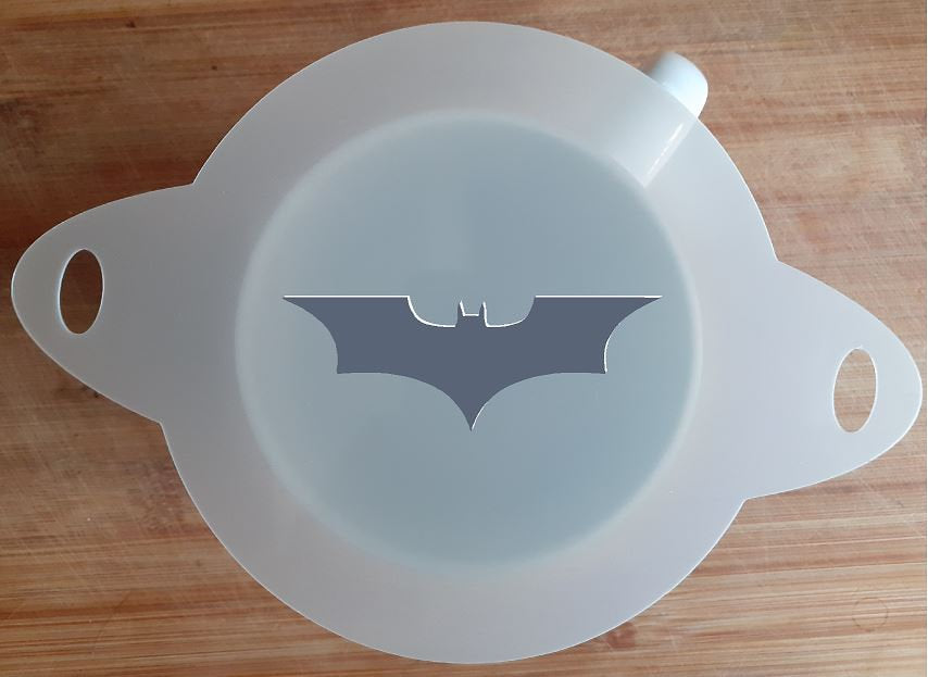 Mylar Stencil  'Bat Logo (2)' Cookie, Cake, Coffee Duster Stencil, Fac