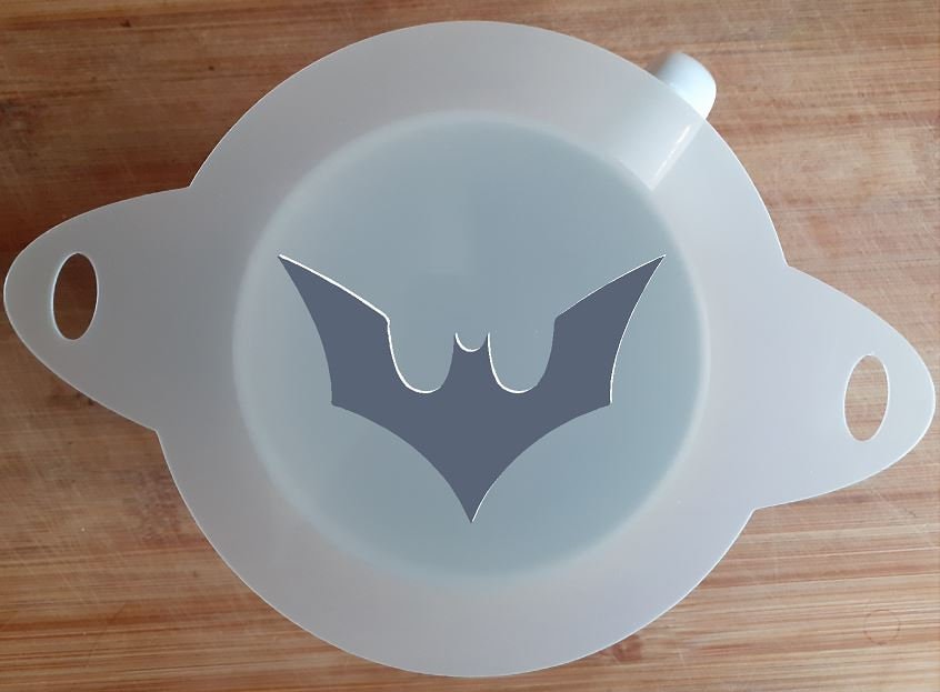 Mylar Stencil  'Bat Logo' Cookie, Cake, Coffee Duster Stencil, Face pa