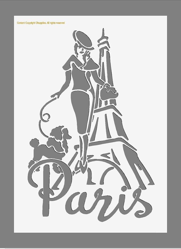 Lady in Paris Stencils in A3/A4/A5 sheet sizes 190 micron