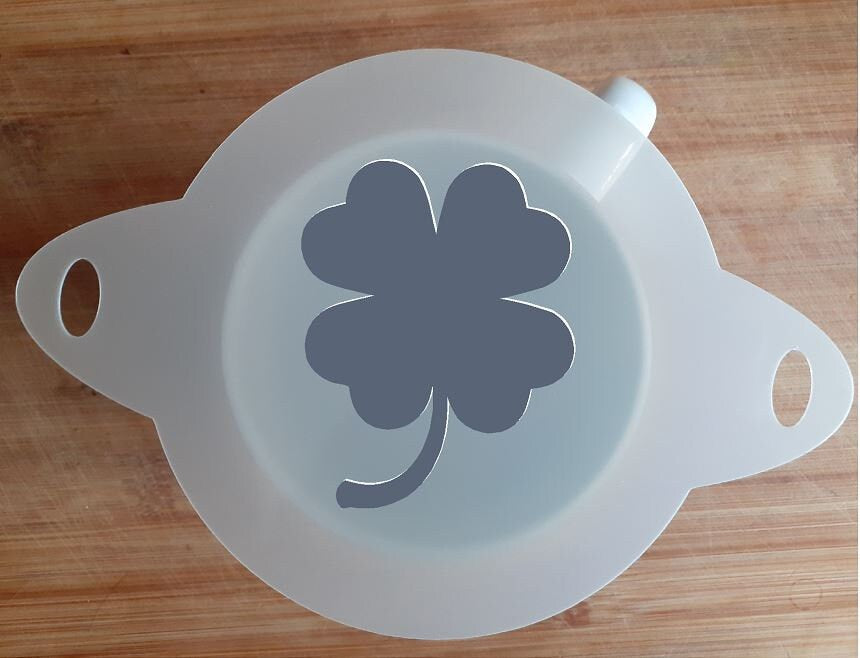 Mylar Stencil  '4 Leaf Clover' Cookie, Cake, Coffee Duster Stencil, Fa