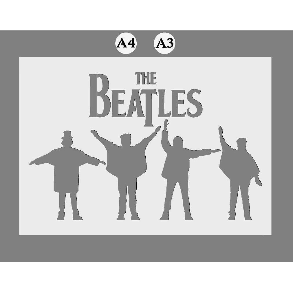 The Beatles Mylar Stencil 'John, Paul, Ringo, George'