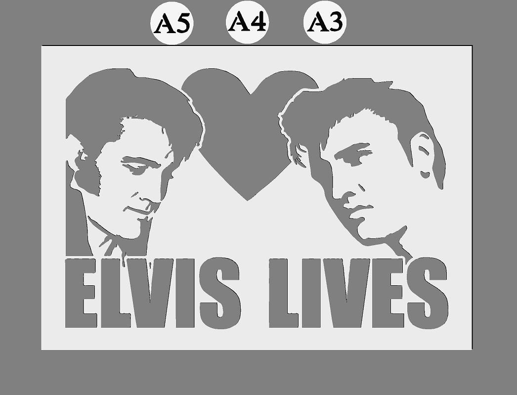 Elvis Presley Mylar Stencil A5/A4/A3 sizes 190 micron