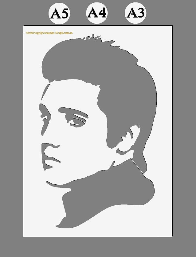 Elvis Stencil in A3/A4/A5 sheet sizes Thicker 190 micron reusable Pain