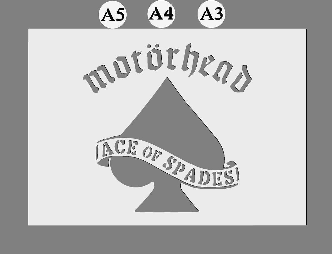 Motorhead 'Ace of Spades' Logo Mylar Stencil ' in A3/A4/A5 sheet sizes