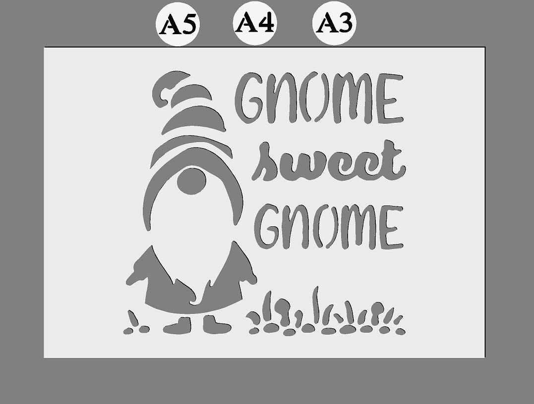 Gnome, Gonk Christmas Mylar Stencils  in A3/A4/A5 sheet sizes 190 micr