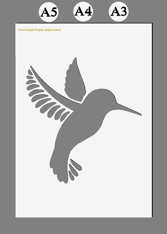 Humming Bird Mylar Stencil in A3/A4/A5 sizes 190 micron reusable (4)