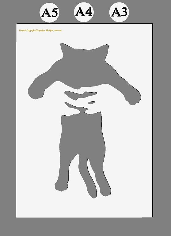 Cat in hands Mylar Stencil