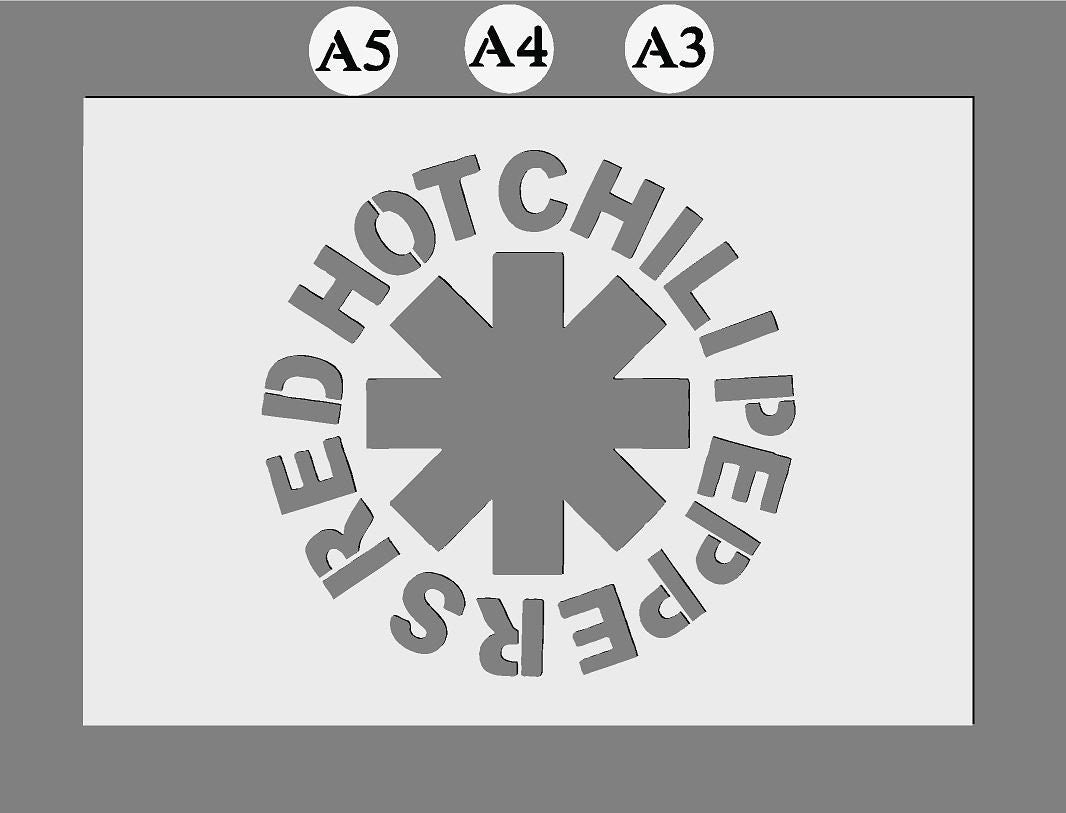 Red Hot Chilli Peppers Mylar Stencil A5/A4/A3 sizes 190 micron