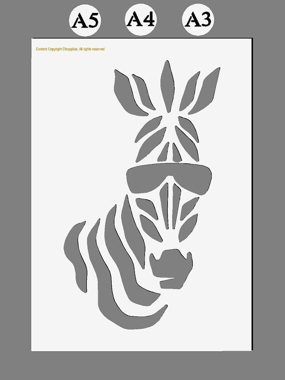 Zebra Reusable Mylar Stencil in A3/A4/A5 sizes 190 micron