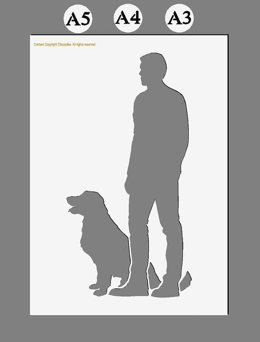 Man & His Dog Mylar Stencil