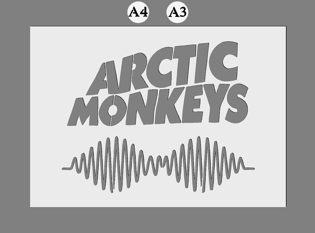 Mylar Stencil 'Arctic Monkeys' Mylar Stencil A5/A4/A3 sizes 190 micron