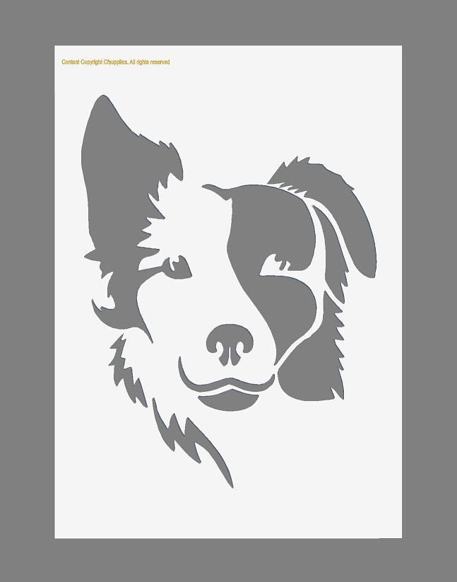 Border Collie Dog Mylar Plastic Stencil